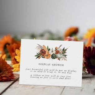 Boho Herbst Brautparty-Anzeige Geschenke Begleitkarte