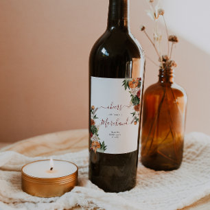 Boho-Herbst-Brautparty Weinetikett
