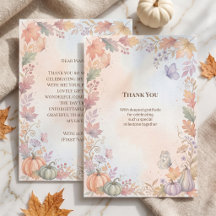 Boho-Herbst-Flach-Dankeskarten