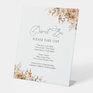 Boho Herbst florale Desserts Bar Zeichen Sockelschild