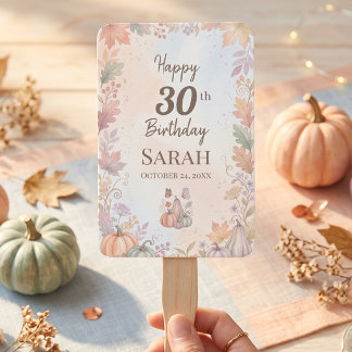 Boho-Herbst-Geburtstags-Kürbis-Handventilator Fächer