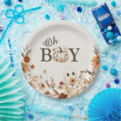 Boho-Herbst-Geister-Blumen- Oh Boy-Baby-Party Pappteller (Party)