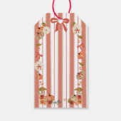 Boho Herbst Gestreifter Bogen Kürbis 1. Geburtstag Geschenkanhänger (Rückseite)
