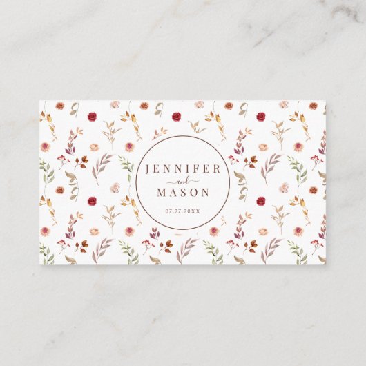 Boho Herbst Herbst Floral Wedding RSVP QR-Code-Kar Begleitkarte (Rückseite)