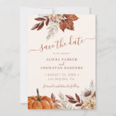 Boho-Herbst-Hochzeit mit Terrakotta- und Creme-Tön Save The Date (Vorderseite)