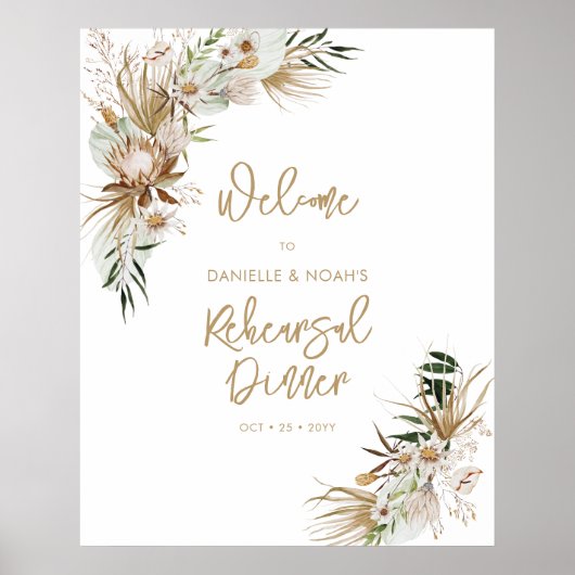 Boho-Herbst-Hochzeitsprobe-Dinner-Empfang Poster (Vorne)