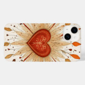 Boho-Herbst-Illustration mit Herz Case-Mate iPhone Hülle (Rückseite (Horizontal))