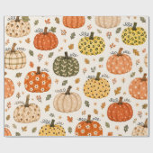 Boho Herbst Kürbis Geschenkpapier (Flach)