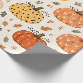 Boho Herbst Kürbis Geschenkpapier (Ecke)
