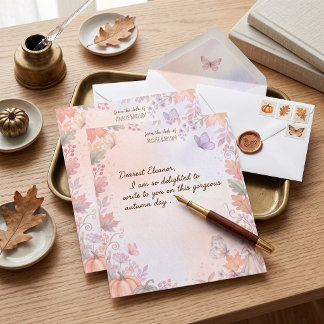 Boho-Herbst-Kürbis-Schreibtisch-Schreibwaren