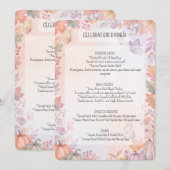 Boho-Herbst-Party-Menü Menükarte (Vorne/Hinten)