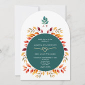 Boho-Herbst-QR-Code-Hochzeit Einladung (Vorderseite)