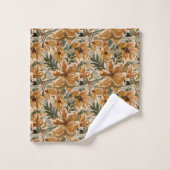 Boho Herbst Terracotta Erntedank Herbst Badhandtuch Set (Waschlappen)