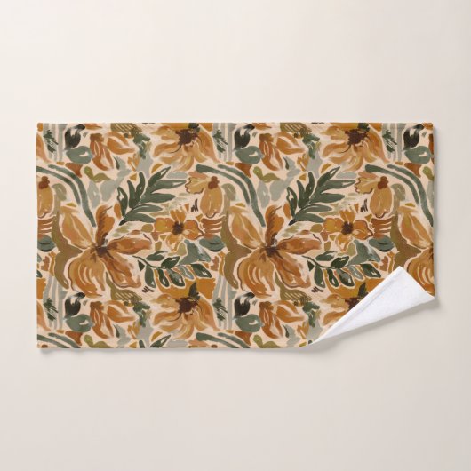 Boho Herbst Terracotta Erntedank Herbst Badhandtuch Set (Handtuch)