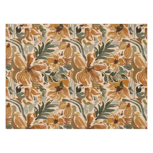 Boho Herbst Terracotta Erntedank Herbst Tischdecke (Vorderseite (Horizontal))