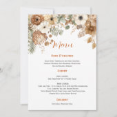 Boho-Herbst-Trockenblumen-Hochzeit | Menü Einladung (Vorderseite)