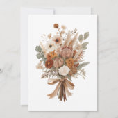 Boho-Herbst-Trockenblumen-Hochzeit | Menü Einladung (Rückseite)