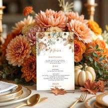 Boho-Herbst-Trockenblumen-Hochzeit | Menü