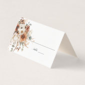 Boho-Herbst-Trockenblumen | Platzkarte (Vorderseite)