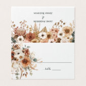 Boho-Herbst-Trockenblumen | Platzkarte (Außenseite Aufgefaltet)