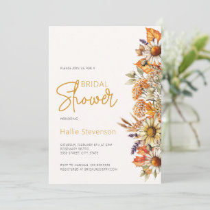 Boho-Herbst-Watercolor-Wildblumen-Braut-Tag Einladung