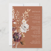 Boho Herbst-Wildblume All-in-One-Hochzeit Einladung (Rückseite)