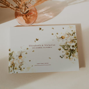 Boho-Herbst-Wildblume Botanische Hochzeit Gästebuch