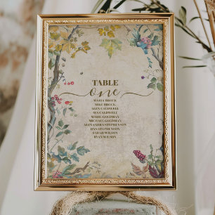 Boho-Herbst-Wildblumen-Botanische-Hochzeit  Tischnummer