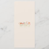 Boho-Herbst-Wildblumen-Hochzeit Menükarte (Rückseite)