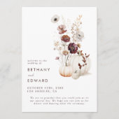 Boho-Herbst-Wildblumen-Kürbis-Hochzeit Programm (Vorderseite)