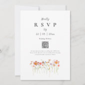 Boho Herbst Wildblumen QR Code Einladung (Rückseite)