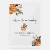 Boho Herbst Winter Floral Wedding Acrylzeichen Acrylschild (Vorderseite)