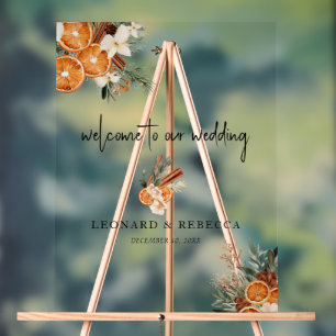 Boho Herbst Winter Floral Wedding Acrylzeichen Acrylschild
