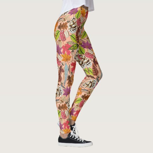 Boho Herbstapricot-Leggings Leggings (Rechts)