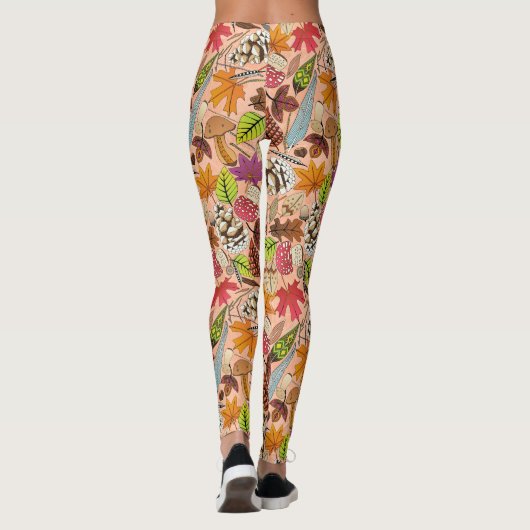Boho Herbstapricot-Leggings Leggings (Rückseite)
