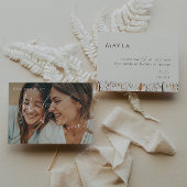 Boho Herbstbeige verblasste Foto Matron of Honorar Einladung