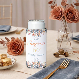 Boho Herbstblätter 50. Geburtstag Selters Dosenkühler
