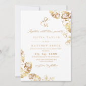 Boho Herbstblätter | Botanische Hochzeit Einladung (Vorderseite)