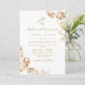Boho Herbstblätter | Botanische Hochzeit Einladung (Stehend Vorderseite)