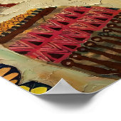 Boho-Herbstblätter-Muster-Kunst Poster (Ecke)
