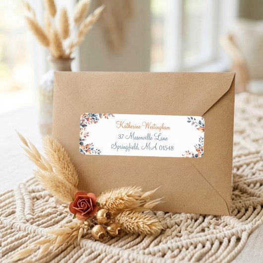 Boho-Herbstblätter-Rücksendeetiketten-Set