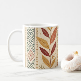Boho-Herbstblätter- und Stammesmuster-Kaffeetasse Kaffeetasse