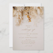 Boho-Herbstblumen-Hochzeit mit QR-Code Einladung (Vorderseite)