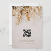 Boho-Herbstblumen-Hochzeit mit QR-Code Einladung (Rückseite)
