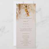 Boho-Herbstblumen-Hochzeitsprogramm Einladung (Vorderseite)