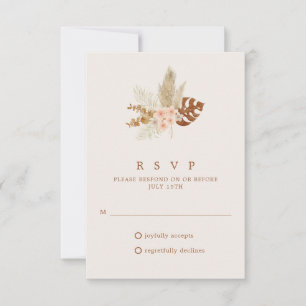 Boho-Herbstblumen Rustikale Hochzeits-RSVP RSVP Karte