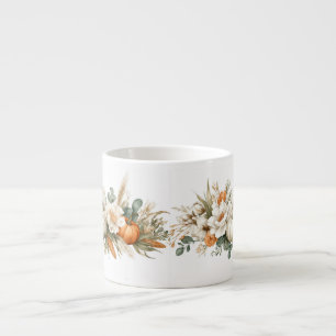 Boho-Herbstblumenarrangement Espressotasse