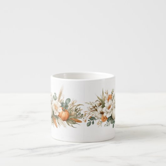 Boho-Herbstblumenarrangement Espressotasse (Vorderseite)