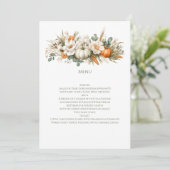 Boho-Herbstblumenarrangement-Menü Menükarte (Stehend Vorderseite)