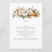 Boho-Herbstblumenarrangement-Menü Menükarte (Vorderseite)